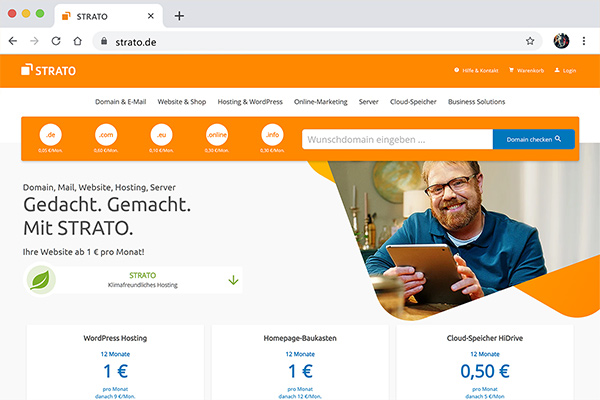 Screen: Website STRATO